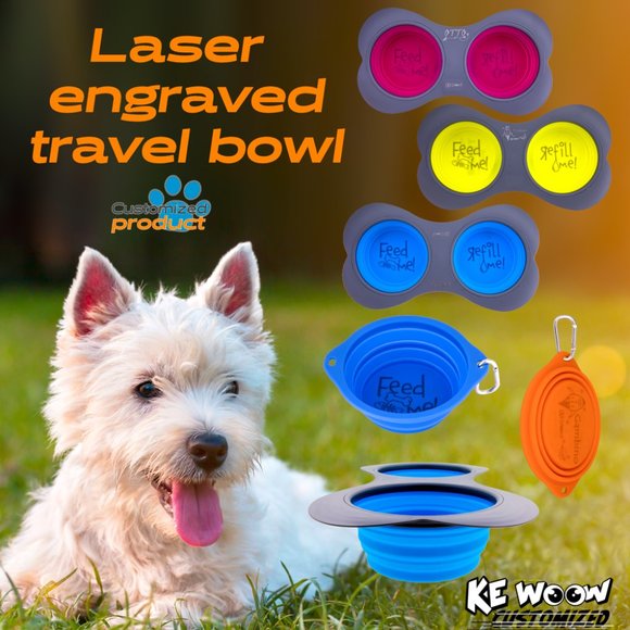 KE WOOW Portable Dog Bowl, collapsible made of silicone,  travel Bowl 850ml 2pcs - Picture 13 of 14